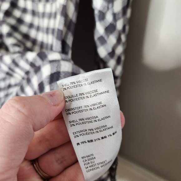 Anthropologie Black and White Checkered Button Down Shirt - Picture 5 of 6